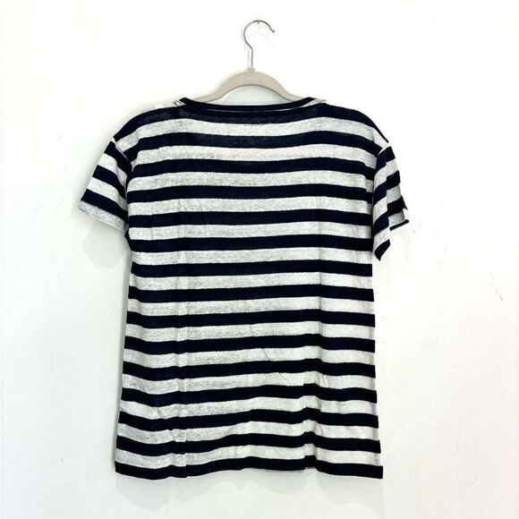 NWT J. Crew Relaxed linen T-shirt in stripe - Picture 6 of 9